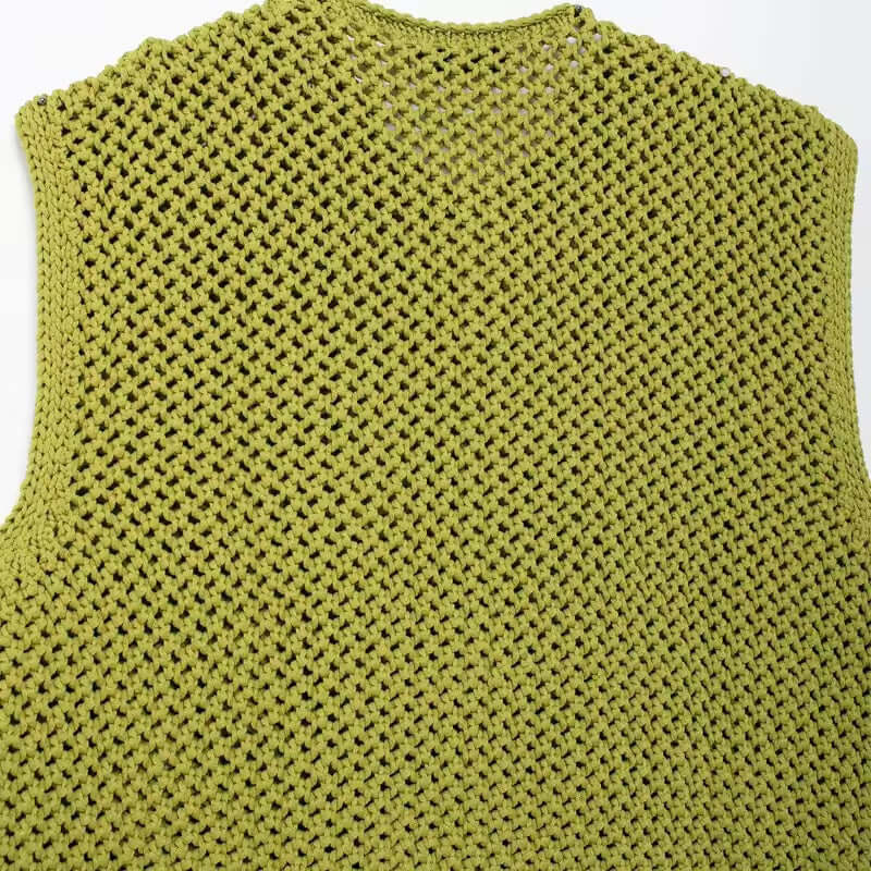 Olive Green Knit Button Crop Top