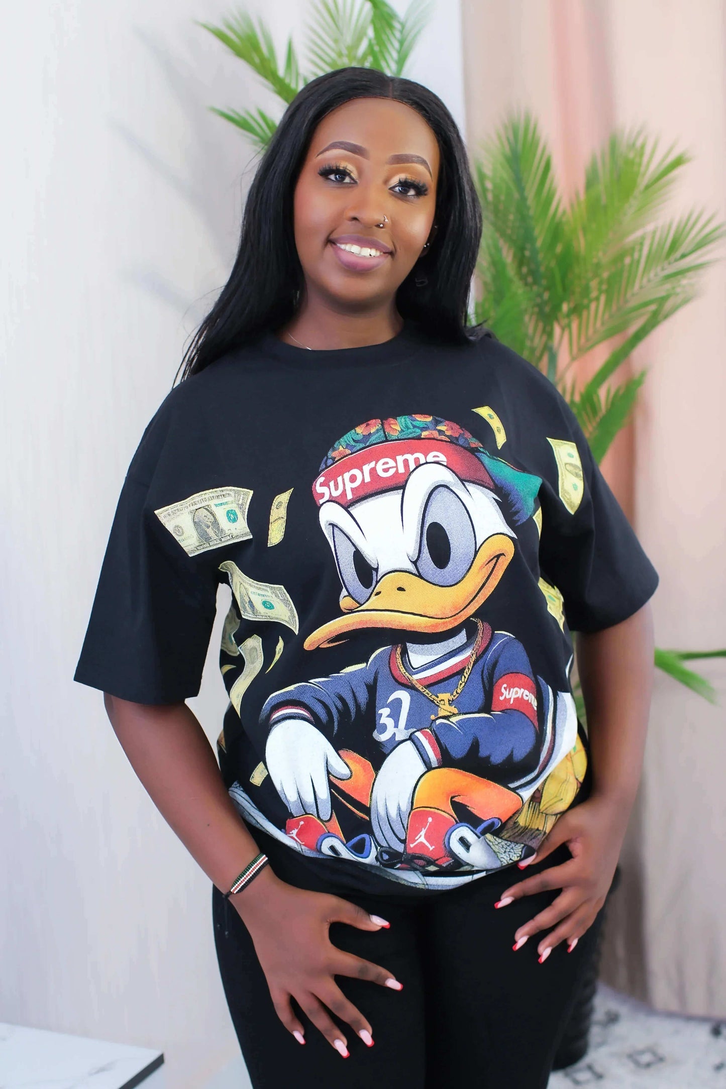 Donald Duck Money Graphic Tee – Black - Minichic collection