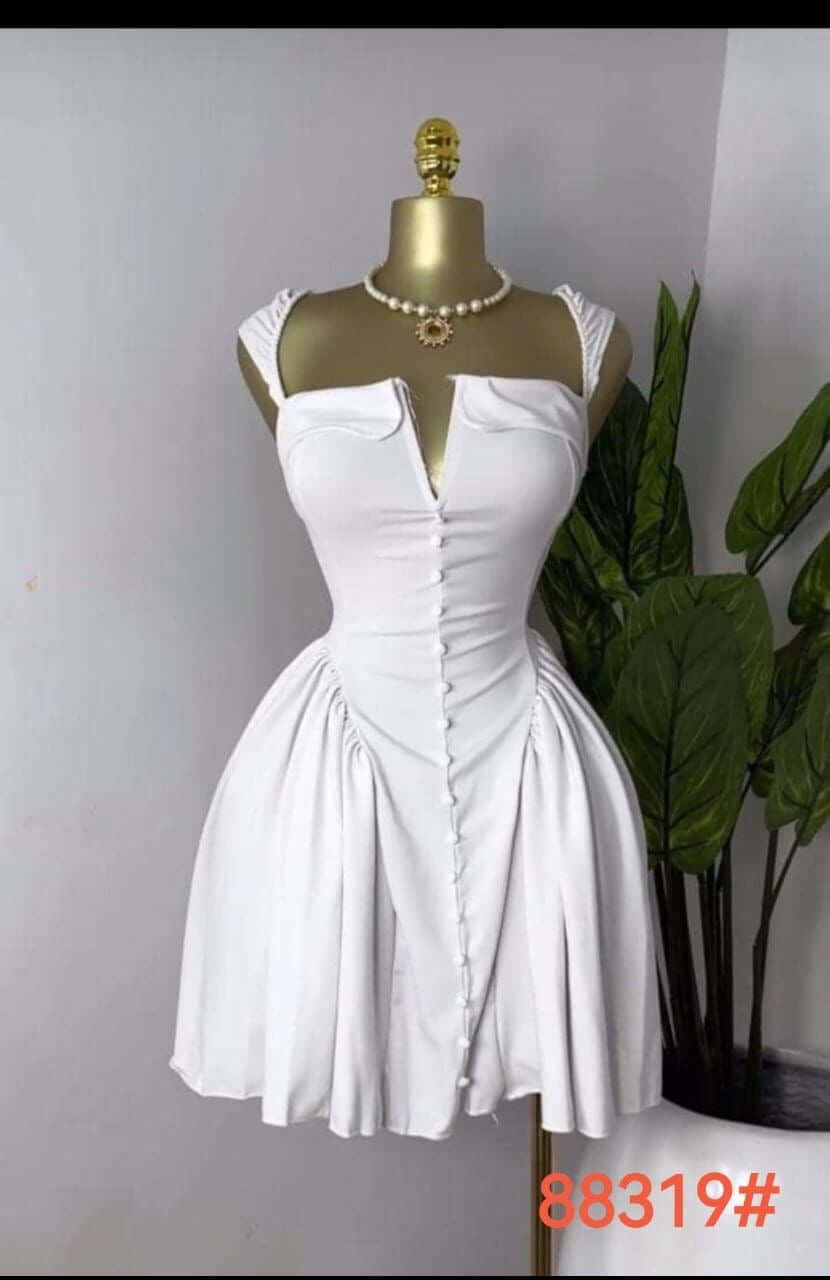 Ivory Sweetheart Mini Dress-White