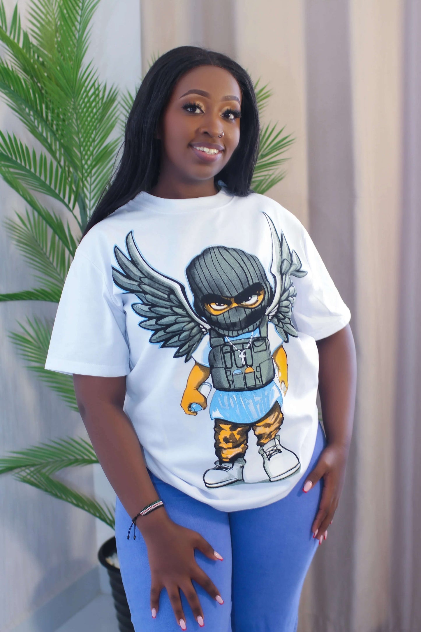 Street Rebel Graphic T-Shirt White - Minichic collection