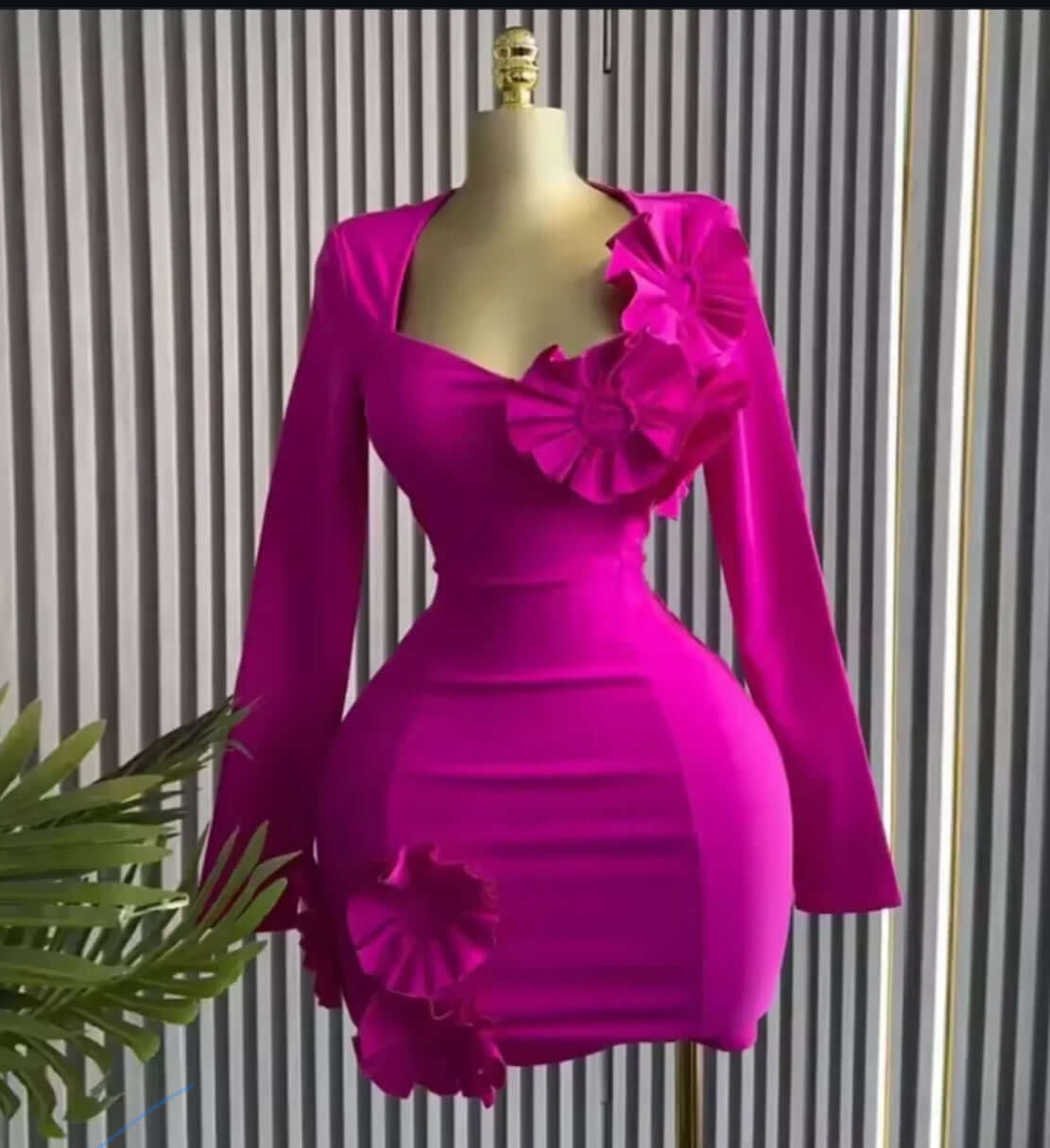 Fuchsia Bloom Bodycon Dress