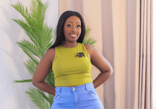 Flame Ribbed Tank-Green - Minichic collection 