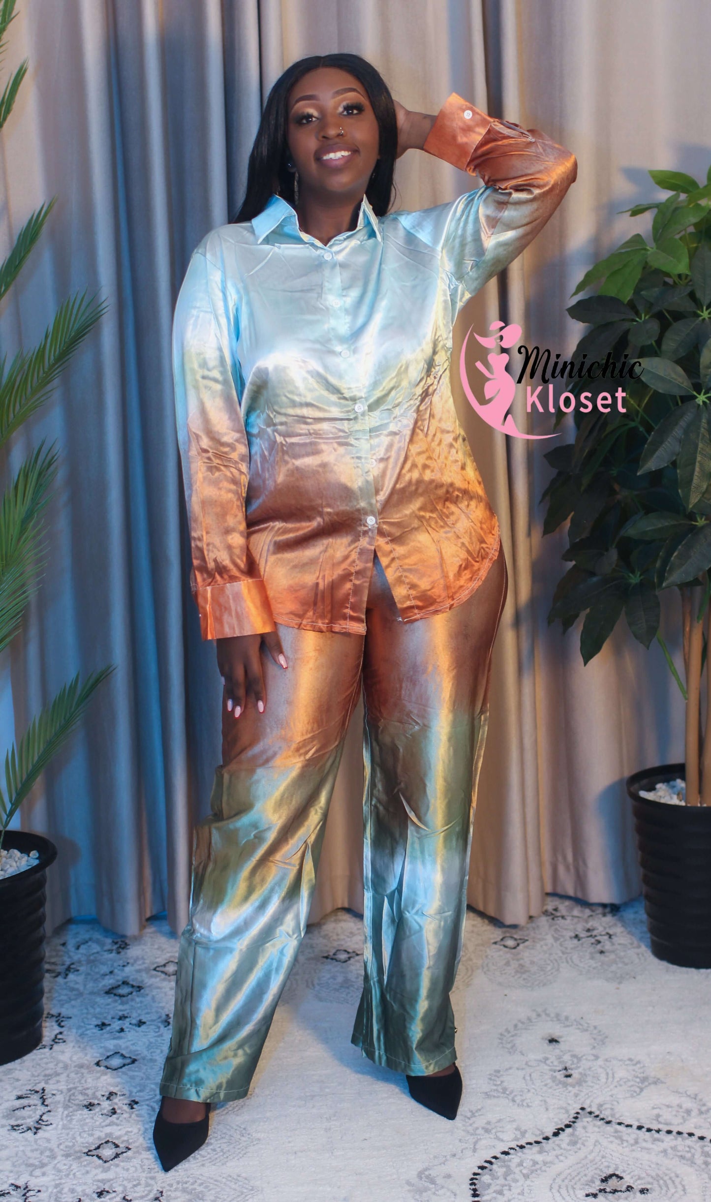 Sunset Glow Satin Set