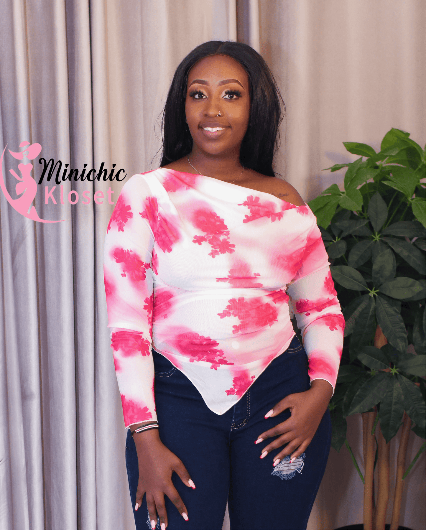 Pink Tie-Dye Long Sleeve Top