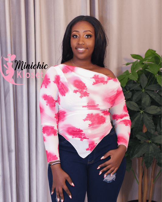 Pink Tie-Dye Long Sleeve Top