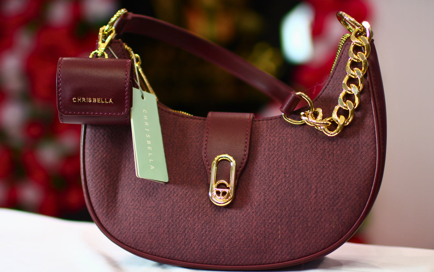 Accent Shoulder Bag Maroon