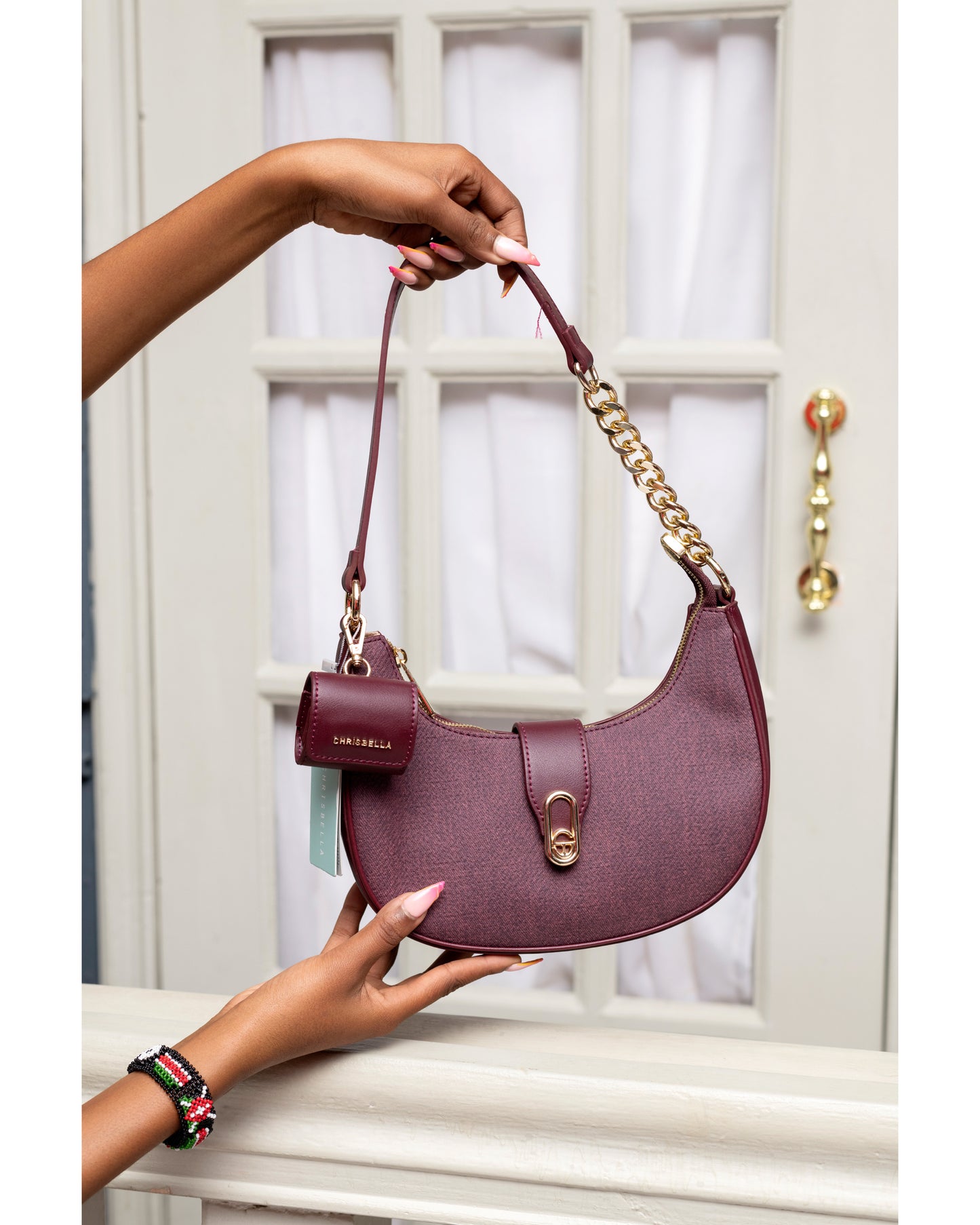 Accent Shoulder Bag Maroon